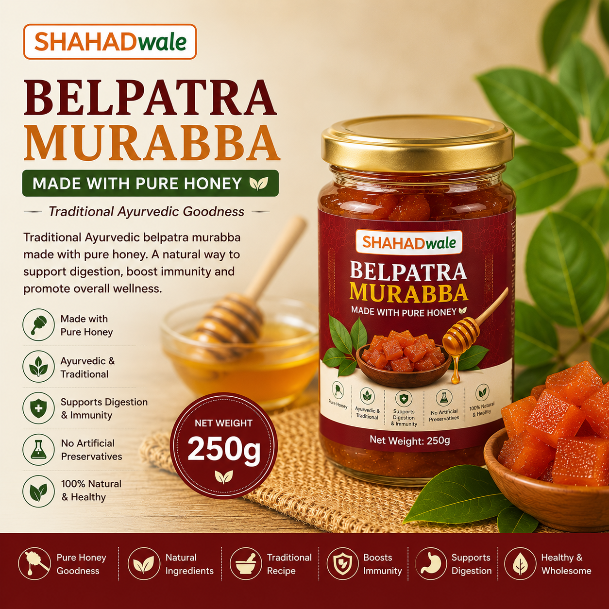 Belpatra Murabba in Pure Honey